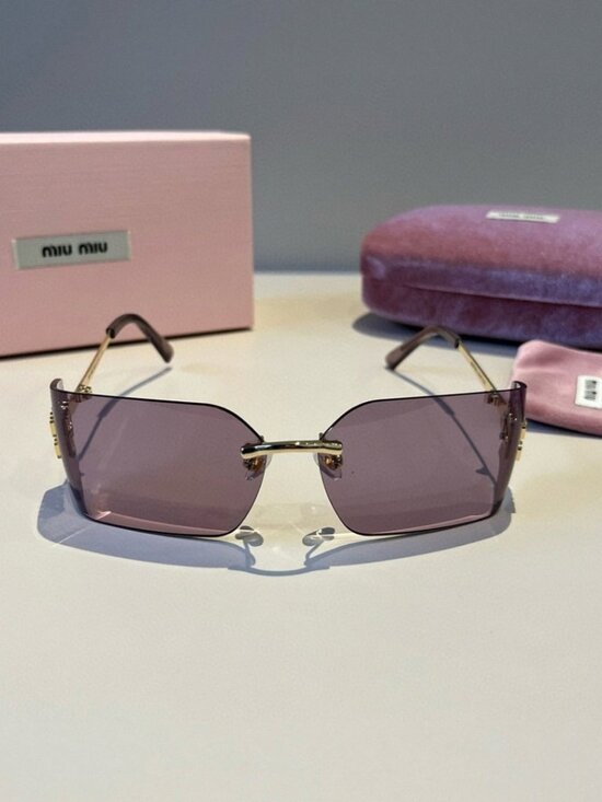 Miu Miu Frameless Purple One-Piece Sunglasses main image 5